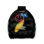 画像5: KAWS x Smile Graphic Paint Down Jacket Coat　ユニセックス 男女兼用カウズ×スマイルグラフィックペイント ダウンジャケットコート ジャンパー スタジャン  (5)