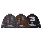 画像3: DARK HARVEST Alphabet Print Stand Collar Down Jacket　ユニセックス 男女兼用アルファベットレターペイント ダウンジャケットコート ジャンパー スタジャン  (3)
