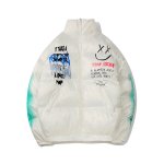 画像4: KAWS x Smile Graphic Paint Down Jacket Coat　ユニセックス 男女兼用カウズ×スマイルグラフィックペイント ダウンジャケットコート ジャンパー スタジャン  (4)