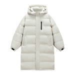 画像1: Unisex Hooded padded down mid-length coat　ユニセックス 男女兼用中綿ダウンフーディミドル丈ジャケットコート ジャンパー  (1)