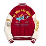 画像3: Heart and logo embroidery baseball uniform jacket blouson ユニセックス 男女兼用 ハート＆ロゴ刺繍 ジャケット スタジアムジャンパー スタジャン ジャケットブルゾン (3)