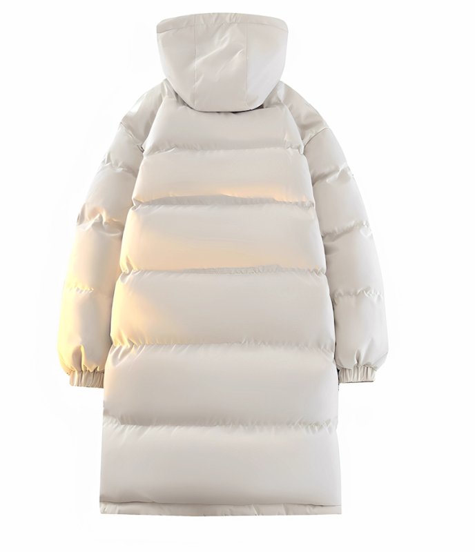 画像4: Unisex Hooded padded down mid-length coat　ユニセックス 男女兼用中綿ダウンフーディミドル丈ジャケットコート ジャンパー  (4)