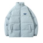 画像1: Unisex Cookie Monster one-point down jacket coat 　ユニセックス 男女兼用クッキーモンスターワンポイントダウンジャケットコート ジャンパー  (1)