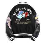 画像4: Heart and logo embroidery baseball uniform jacket blouson ユニセックス 男女兼用 ハート＆ロゴ刺繍 ジャケット スタジアムジャンパー スタジャン ジャケットブルゾン (4)