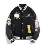 画像6: Heart and logo embroidery baseball uniform jacket blouson ユニセックス 男女兼用 ハート＆ロゴ刺繍 ジャケット スタジアムジャンパー スタジャン ジャケットブルゾン (6)