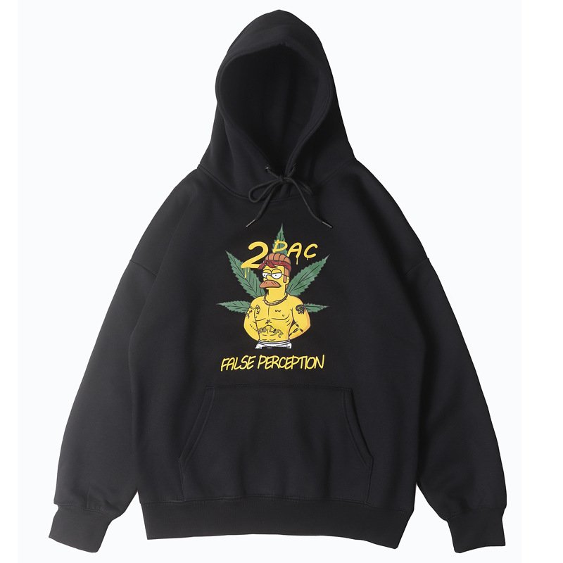 画像1: The Simpsons Macho Homer Simpson Print Hoodie ユニセックス男女兼用 シンプソンズマッチョホーマーシンプソプリントフーディ スウェット パーカートレーナー (1)