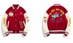 画像1: Heart and logo embroidery baseball uniform jacket blouson ユニセックス 男女兼用 ハート＆ロゴ刺繍 ジャケット スタジアムジャンパー スタジャン ジャケットブルゾン (1)