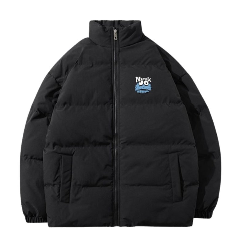 画像2: Unisex Cookie Monster one-point down jacket coat 　ユニセックス 男女兼用クッキーモンスターワンポイントダウンジャケットコート ジャンパー  (2)