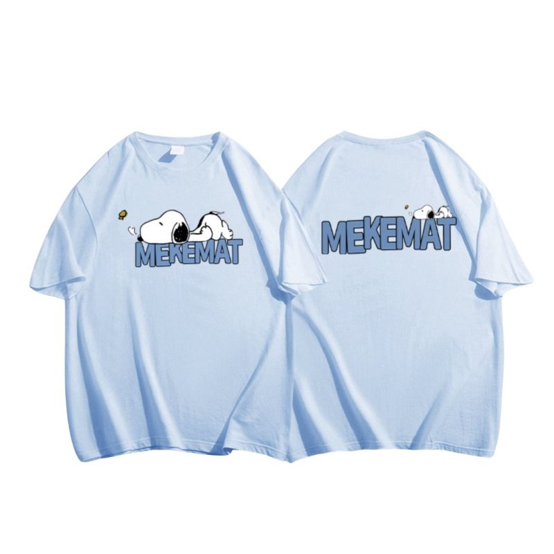 画像1: MEKEMAT Sleeping Snoopy Print Tshirts  ユニセックス 男女兼用 スリーピングスヌーピー プリント Tシャツ (1)
