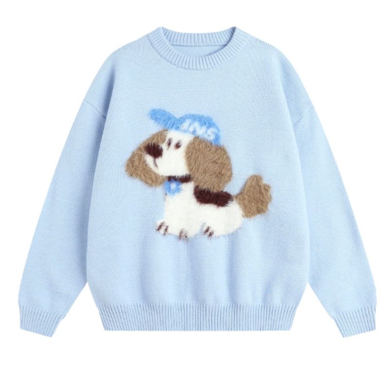 画像3: Puppy knitted crew neck sweater knitted 　パピー編み込み丸首クールネックセータープルオーバー (3)