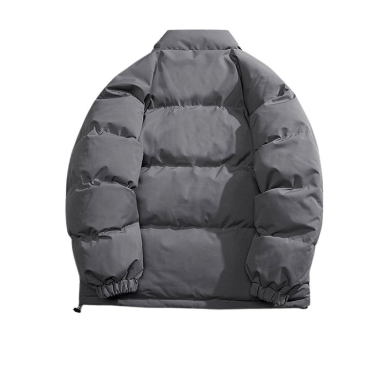 画像4: Unisex Boy & logo print stand collar zip-up down jacket coat  　ユニセックス 男女兼用ボーイ＆ロゴプリント スタンドカラージップアップ ダウンジャケットコート (4)