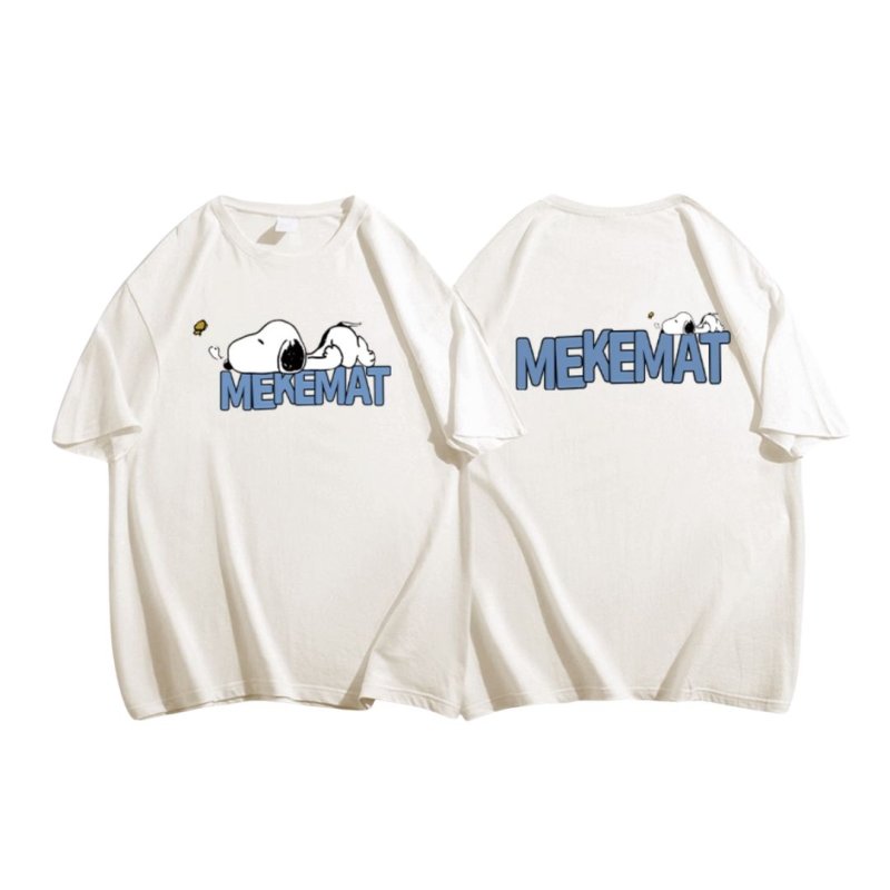 画像4: MEKEMAT Sleeping Snoopy Print Tshirts  ユニセックス 男女兼用 スリーピングスヌーピー プリント Tシャツ (4)