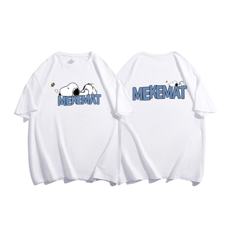 画像2: MEKEMAT Sleeping Snoopy Print Tshirts  ユニセックス 男女兼用 スリーピングスヌーピー プリント Tシャツ (2)