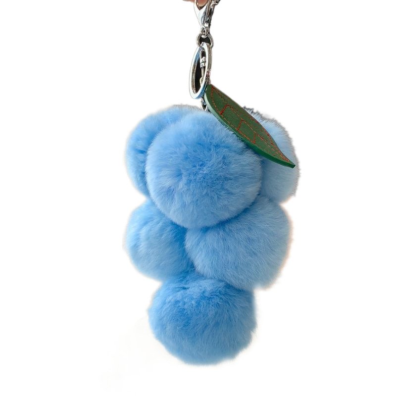 画像15: Rabbit Fur Grape Charm Key Ring Fashion Accessory  　ラビットファーグレープブドウバッグチャームキーホルダーファッションチャーム (15)