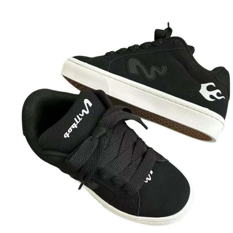 画像3: Unisex Flame Point Leather Lace-Up Sneakers　男女兼用ユニセックス フレイムポイントレザーレースアップ スニーカー (3)