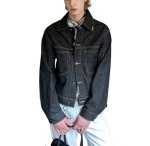 画像4: Unisex Retro Original Denim Short Jacket  Blouson　ユニセックス 男女兼用ベーシックレトロ調ショートデニムジャケット ブルゾン (4)