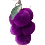 画像1: Rabbit Fur Grape Charm Key Ring Fashion Accessory  　ラビットファーグレープブドウバッグチャームキーホルダーファッションチャーム (1)