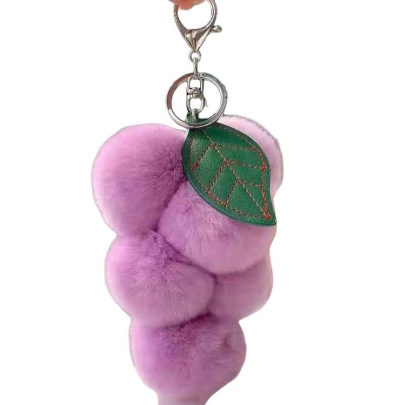 画像3: Rabbit Fur Grape Charm Key Ring Fashion Accessory  　ラビットファーグレープブドウバッグチャームキーホルダーファッションチャーム (3)