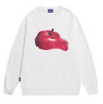 画像1: Melted apple print round neck sweatshirt　ユニセックス男女兼用 メルティ―リンゴアップルスウェットトレーナー  (1)