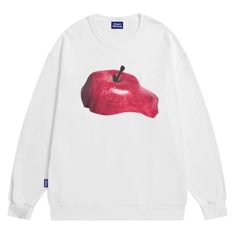 画像1: Melted apple print round neck sweatshirt　ユニセックス男女兼用 メルティ―リンゴアップルスウェットトレーナー  (1)