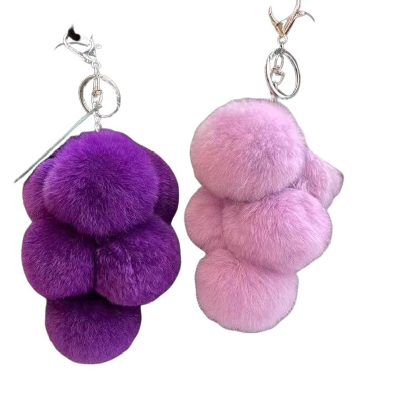 画像10: Rabbit Fur Grape Charm Key Ring Fashion Accessory  　ラビットファーグレープブドウバッグチャームキーホルダーファッションチャーム (10)