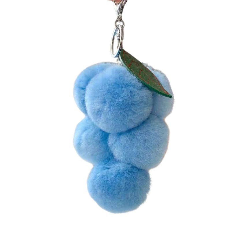 画像4: Rabbit Fur Grape Charm Key Ring Fashion Accessory  　ラビットファーグレープブドウバッグチャームキーホルダーファッションチャーム (4)
