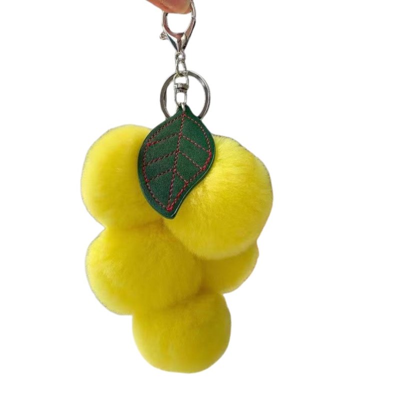 画像8: Rabbit Fur Grape Charm Key Ring Fashion Accessory  　ラビットファーグレープブドウバッグチャームキーホルダーファッションチャーム (8)