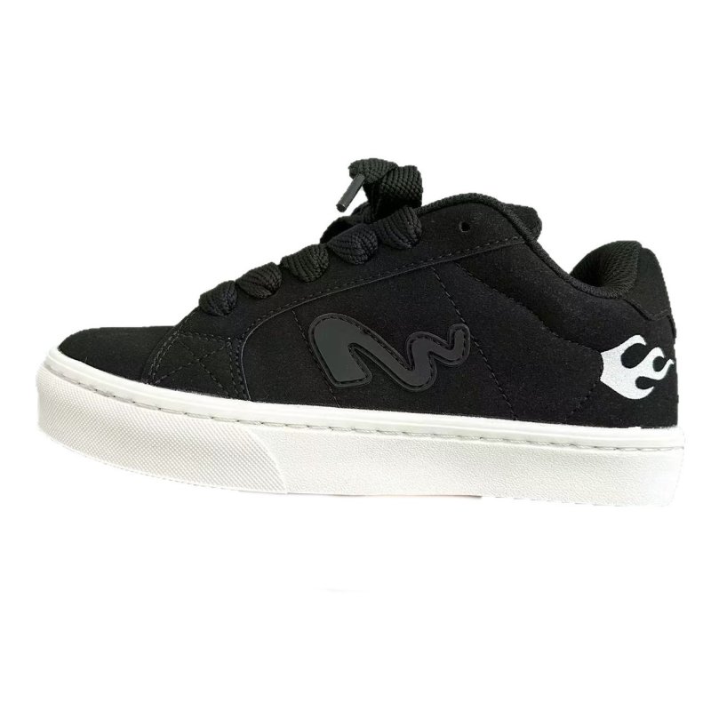 画像1: Unisex Flame Point Leather Lace-Up Sneakers　男女兼用ユニセックス フレイムポイントレザーレースアップ スニーカー (1)