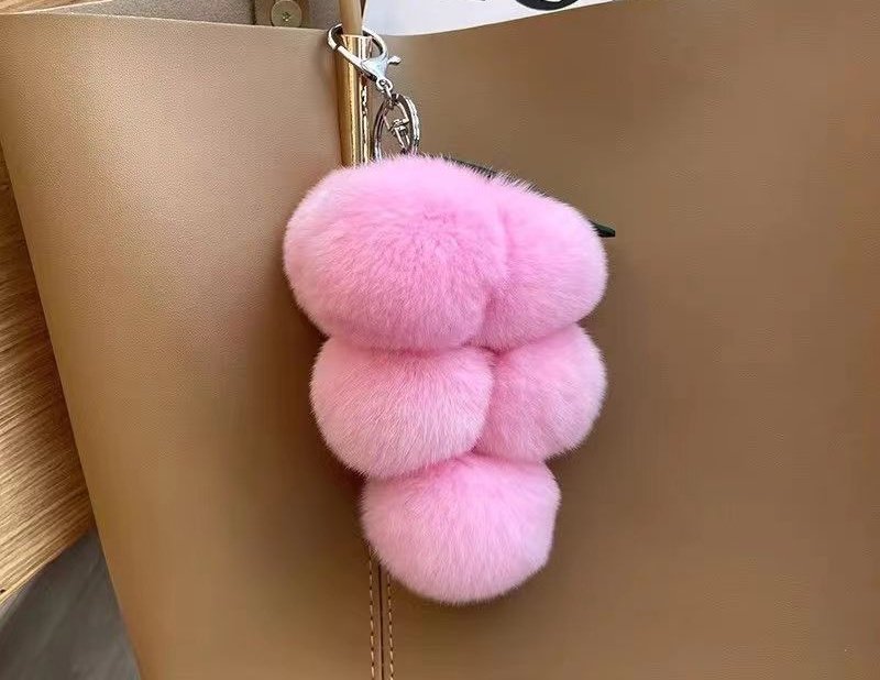 画像12: Rabbit Fur Grape Charm Key Ring Fashion Accessory  　ラビットファーグレープブドウバッグチャームキーホルダーファッションチャーム (12)