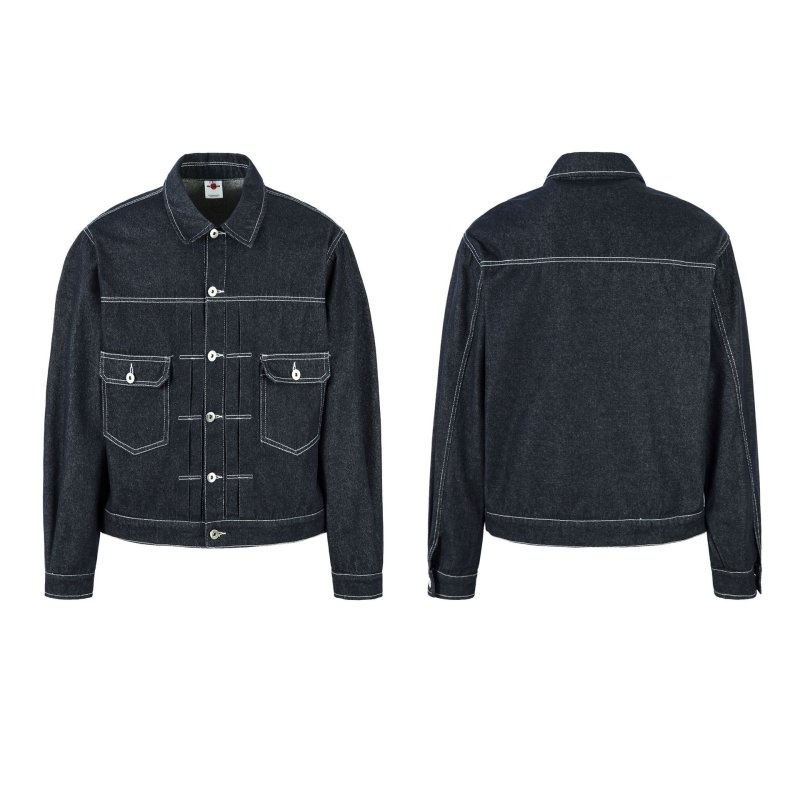 画像3: Unisex selvedge denim jacket Jacket  Blouson　ユニセックス 男女兼用セルビッジデニムジャケット ブルゾン (3)