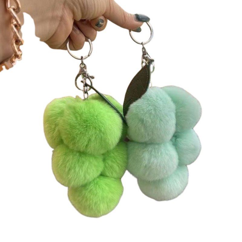 画像9: Rabbit Fur Grape Charm Key Ring Fashion Accessory  　ラビットファーグレープブドウバッグチャームキーホルダーファッションチャーム (9)
