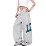 画像1: Unisex LDN logo sweatpants trousers Grey Marl Monster Joggers 男女兼用 ユニセックス LDN 手書き風ロゴ ワイド スウェットパンツ (1)