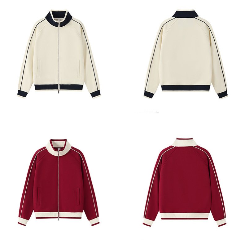 画像9: Stand collar zip-up baseball jacket blouson   ユニセックス男女兼用 スタンドカラージップアップベースボールジャケット スタジャン ブルゾン (9)