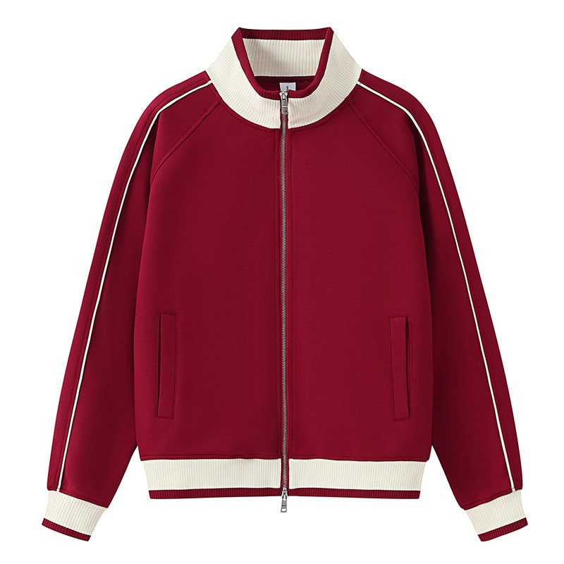 画像4: Stand collar zip-up baseball jacket blouson   ユニセックス男女兼用 スタンドカラージップアップベースボールジャケット スタジャン ブルゾン (4)