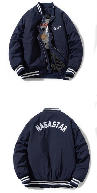 画像10: NASA STAR embroidered MA-1 stadium jacket blouson   ユニセックス男女兼用 NASASTARナサスター刺繍MAー1 スタジャン ジャケットブルゾン (10)