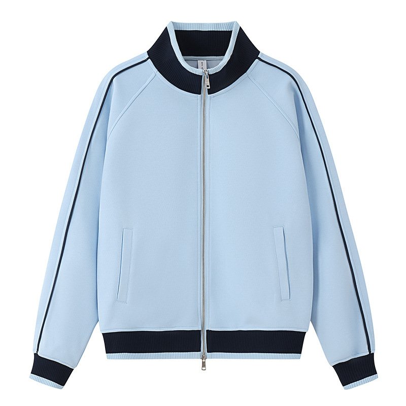 画像5: Stand collar zip-up baseball jacket blouson   ユニセックス男女兼用 スタンドカラージップアップベースボールジャケット スタジャン ブルゾン (5)