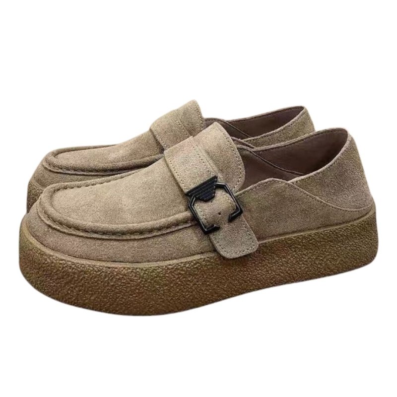 画像3: Men's Thick-soled leather belt slip-on loafers   厚底レザーベルトスリッポンローファースニーカーシューズ (3)