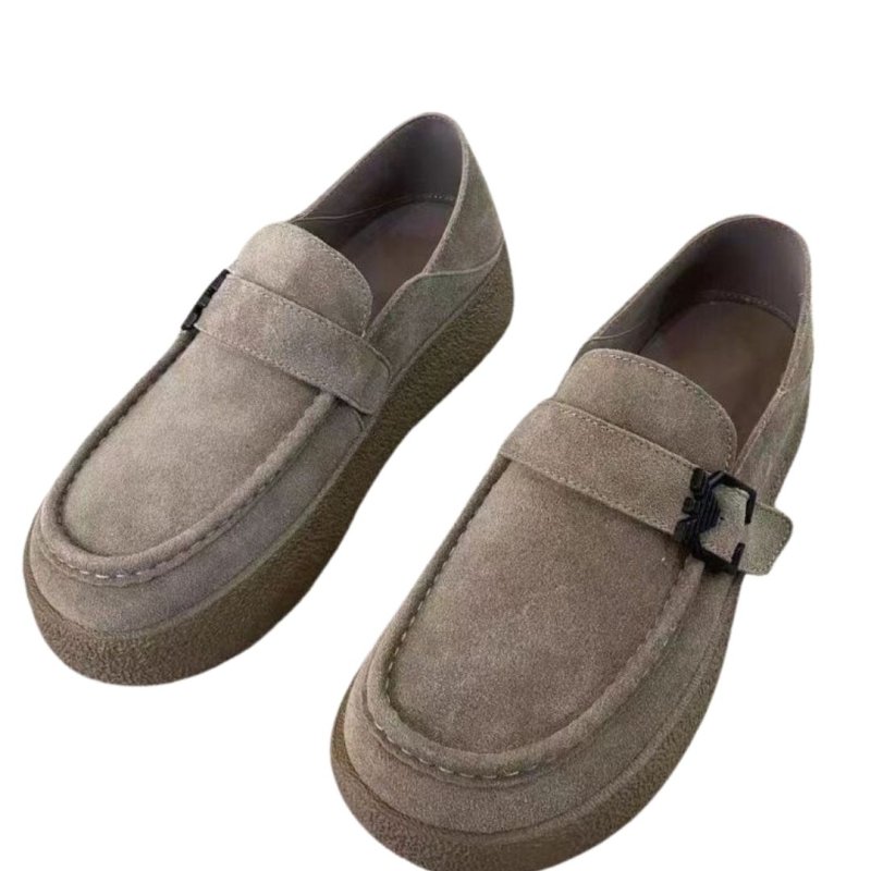 画像5: Men's Thick-soled leather belt slip-on loafers   厚底レザーベルトスリッポンローファースニーカーシューズ (5)