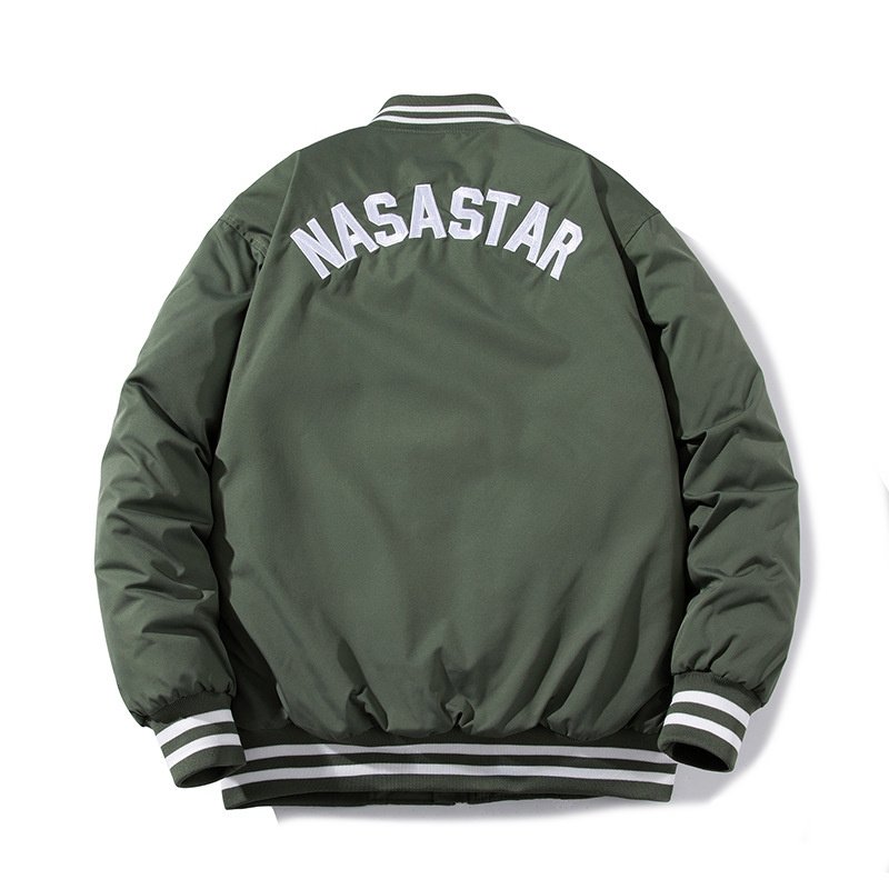 画像1: NASA STAR embroidered MA-1 stadium jacket blouson   ユニセックス男女兼用 NASASTARナサスター刺繍MAー1 スタジャン ジャケットブルゾン (1)