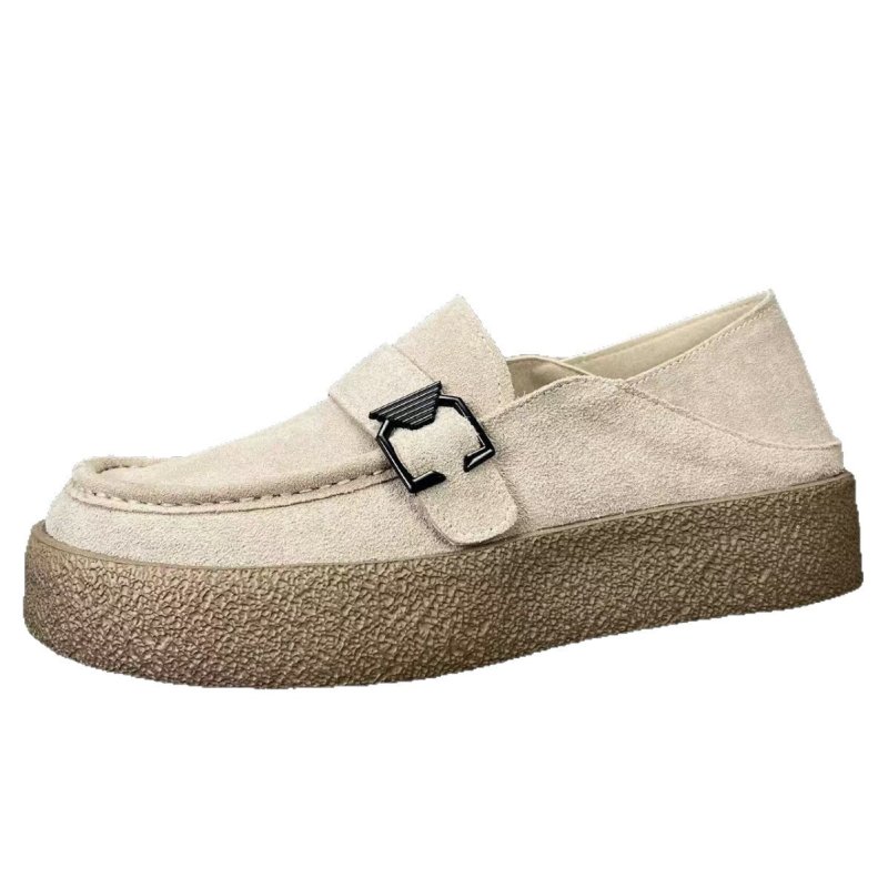 画像6: Men's Thick-soled leather belt slip-on loafers   厚底レザーベルトスリッポンローファースニーカーシューズ (6)