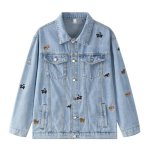 画像1: Dog embroidered denim jacket　ユニセックス 男女兼用 ドッグ刺繍デニムGジャンジャケット (1)