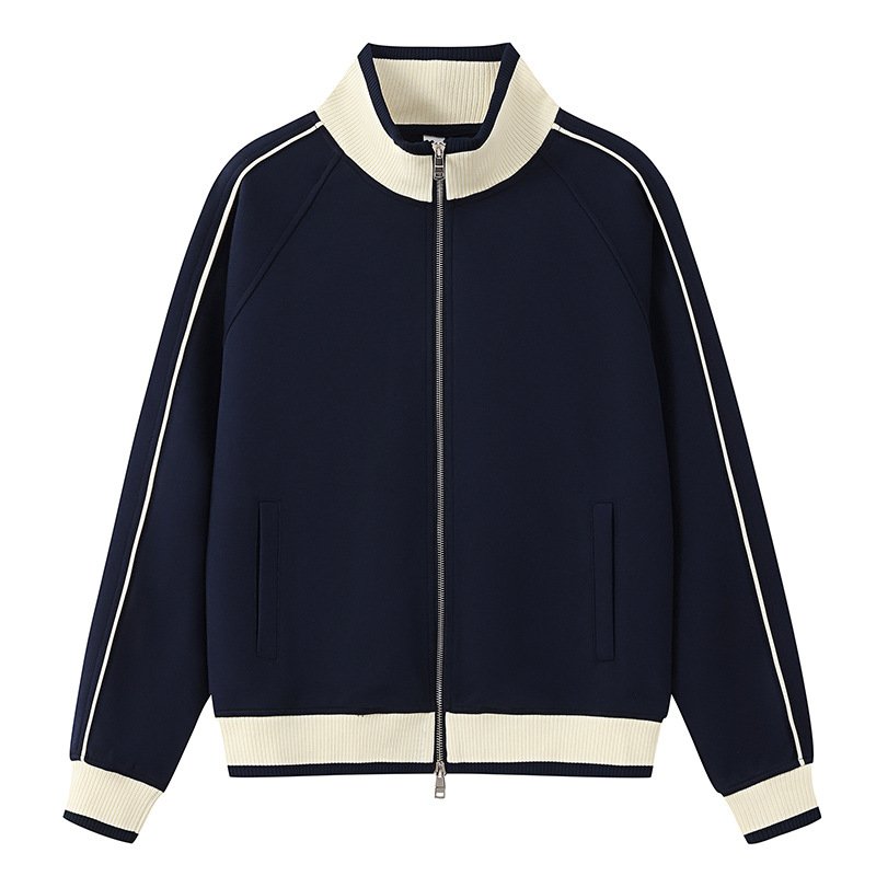 画像3: Stand collar zip-up baseball jacket blouson   ユニセックス男女兼用 スタンドカラージップアップベースボールジャケット スタジャン ブルゾン (3)