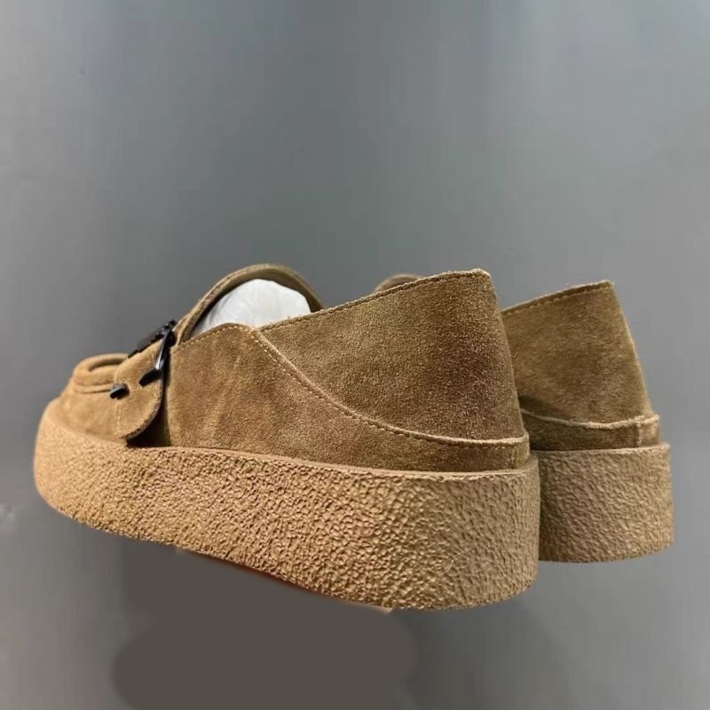 画像7: Men's Thick-soled leather belt slip-on loafers   厚底レザーベルトスリッポンローファースニーカーシューズ (7)