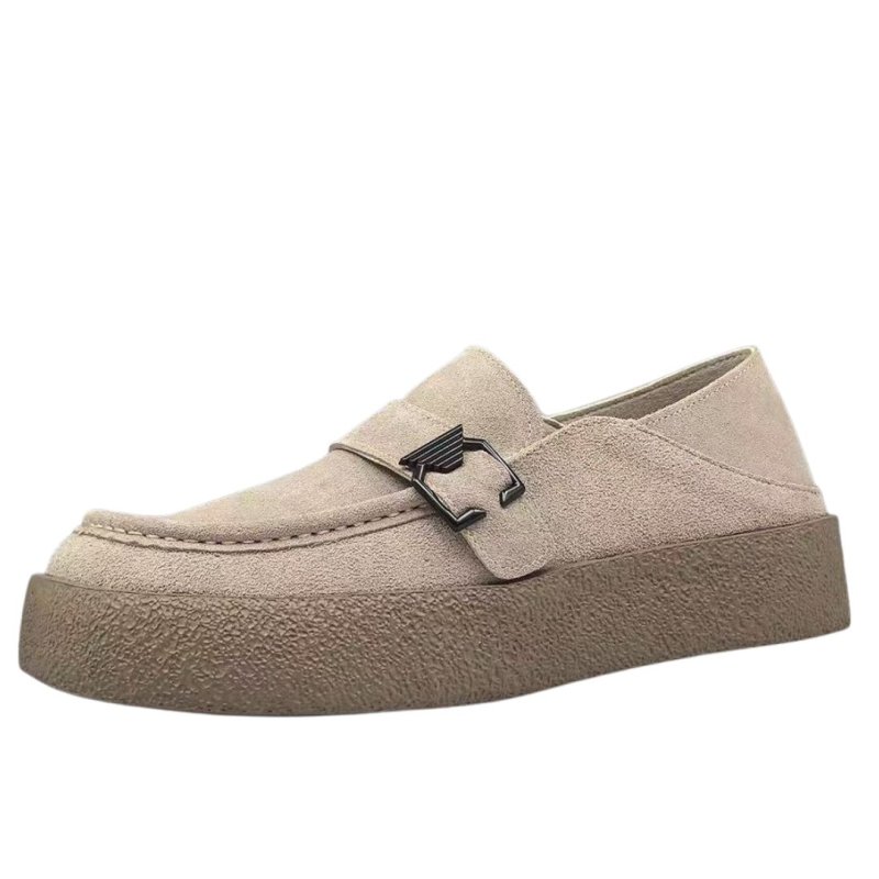 画像2: Men's Thick-soled leather belt slip-on loafers   厚底レザーベルトスリッポンローファースニーカーシューズ (2)