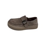 画像4: Men's Thick-soled leather belt slip-on loafers   厚底レザーベルトスリッポンローファースニーカーシューズ (4)