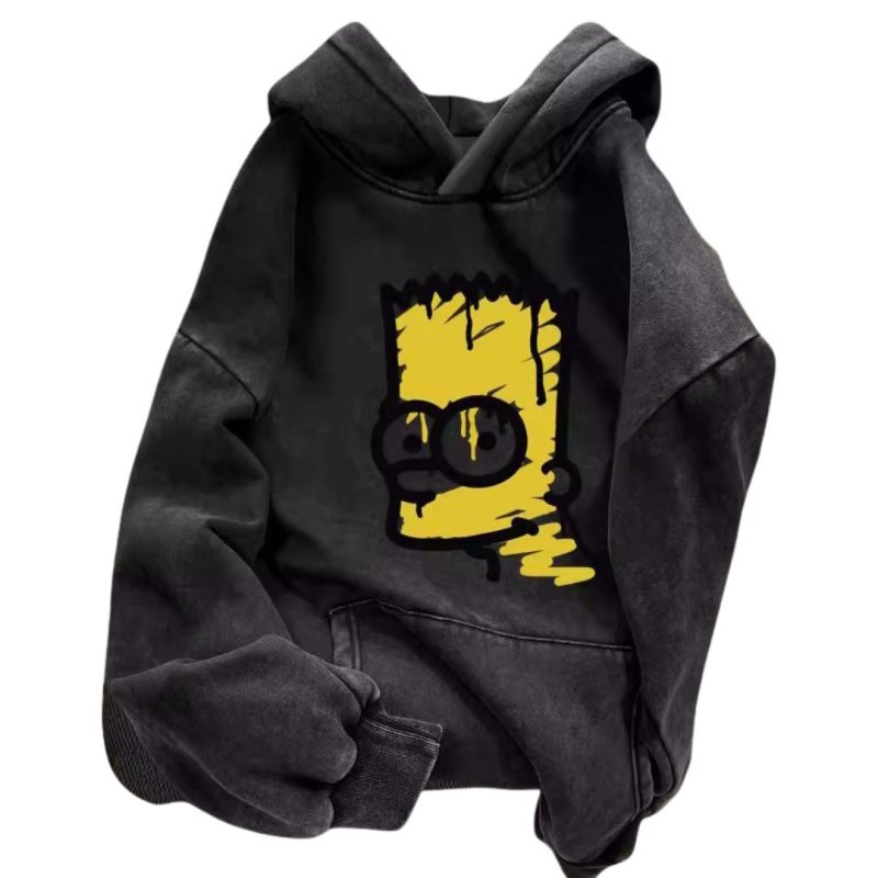 画像2: The Simpsons Bart Simpson Sunglasses Print Vintage Style Hoodie　ユニセックス男女兼用 シンプソンズバートシンプソプリントフーディ スウェット パーカートレーナー (2)