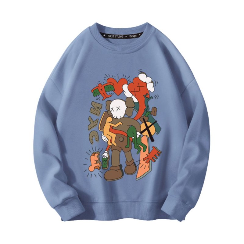 画像9: KAWS SESAME STREET Unisex Sweat Shirts Pullover ユニセックス 男女兼用 カウズ セサミストリート プリント スウェット トレーナー プルオーバー (9)