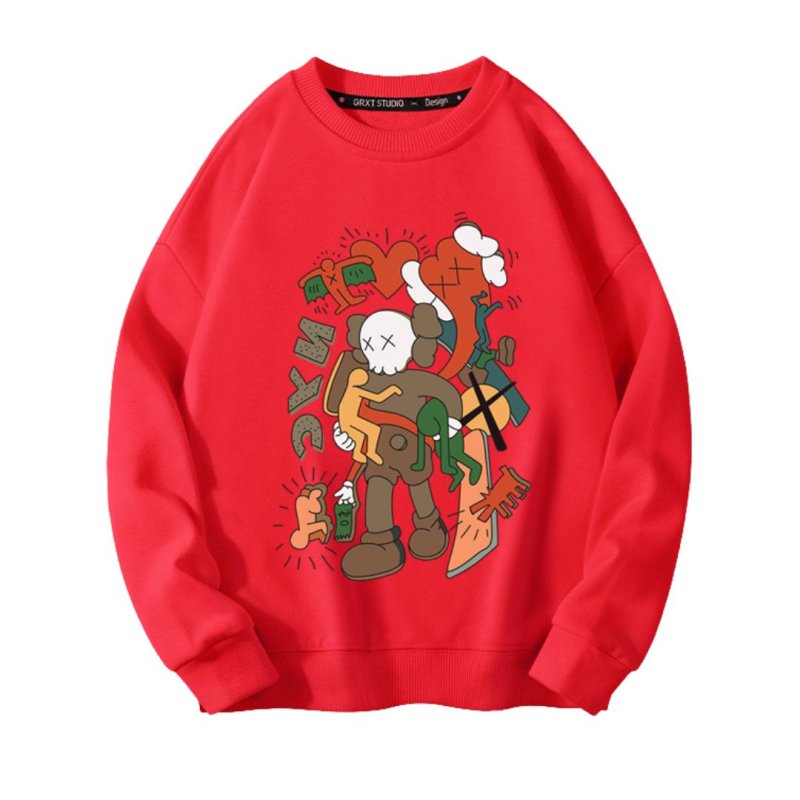 画像5: KAWS SESAME STREET Unisex Sweat Shirts Pullover ユニセックス 男女兼用 カウズ セサミストリート プリント スウェット トレーナー プルオーバー (5)