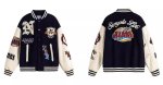 画像2: Clean fit short logo embroidered emblem stadium jacket baseball uniform jacket blouson ユニセックス 男女兼用 クリーンフィットショートロゴ刺繍エンブレムスタジャン スタジアムジャンパー  ジャケットブルゾン (2)