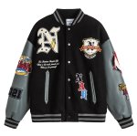 画像3: Clean fit short logo embroidered emblem stadium jacket baseball uniform jacket blouson ユニセックス 男女兼用 クリーンフィットショートロゴ刺繍エンブレムスタジャン スタジアムジャンパー  ジャケットブルゾン (3)